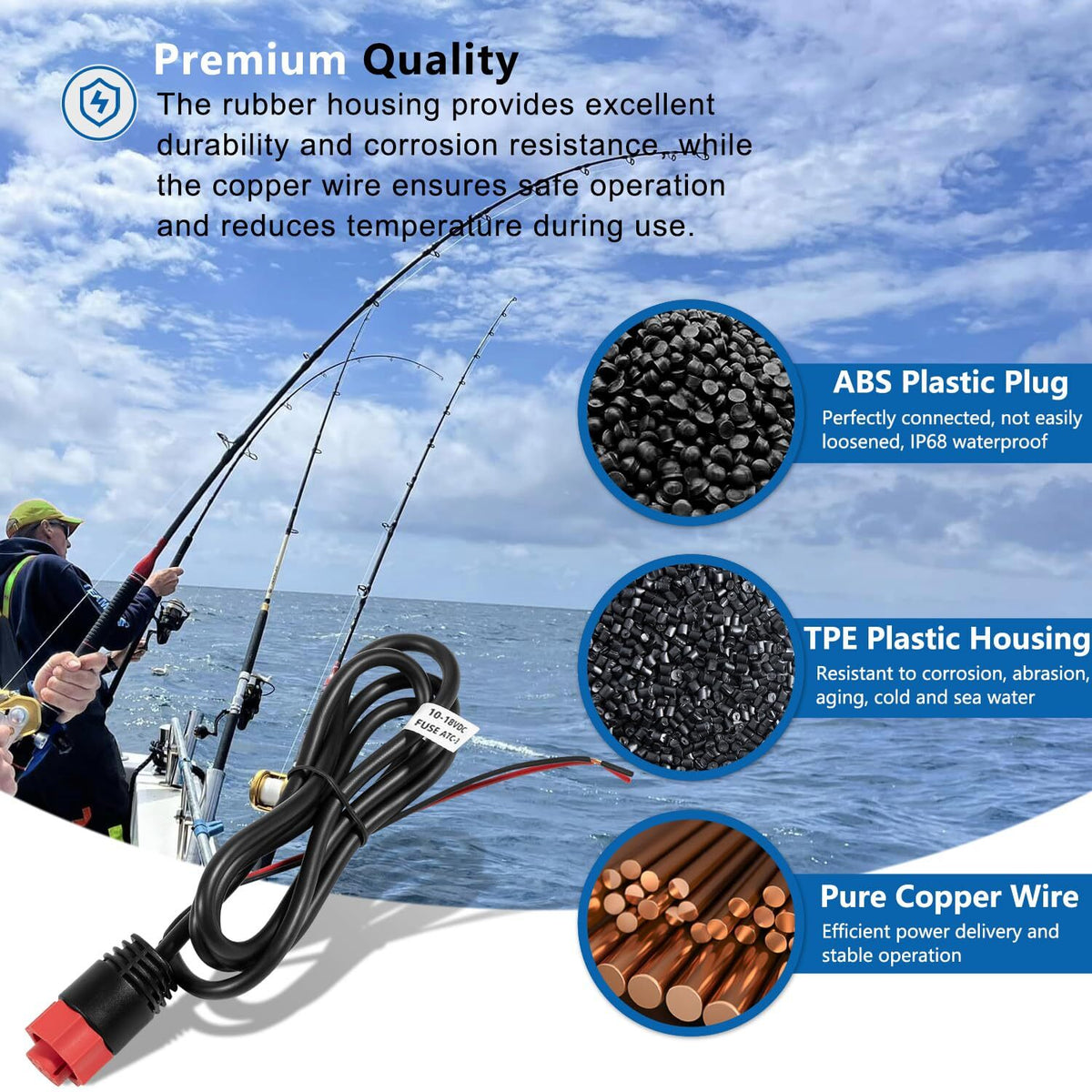 2-Wire Power Cable for Lowrance HDS Elite Ti Hook Mark - 3ft Replacement