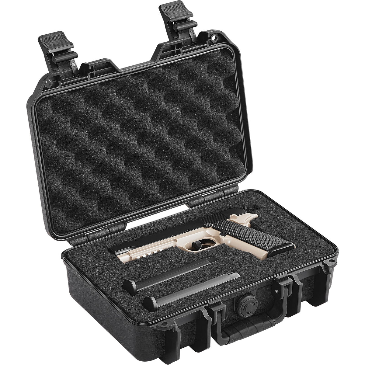 Hard Pistol Case Waterproof Lockable Gun Storage with Pre-Cut Foam
