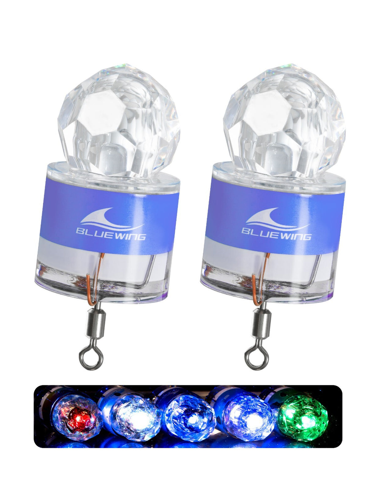 2-Pack Deep Drop Fishing Lights Waterproof LED Submersible Lights for Night Fishing