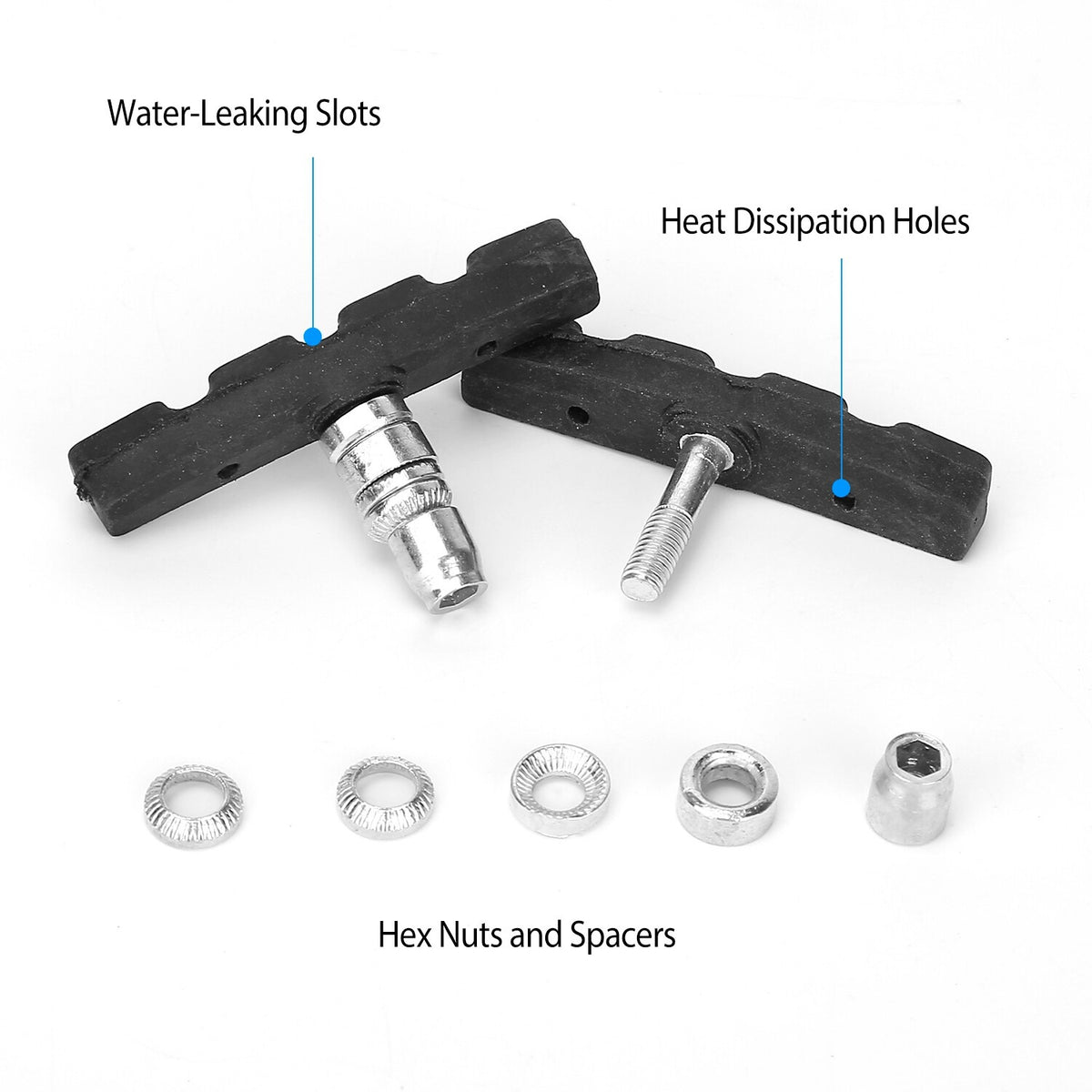 10Pcs Bicycle Brake Pads Set 70mm Non-Slip for Mountain & Road Bikes