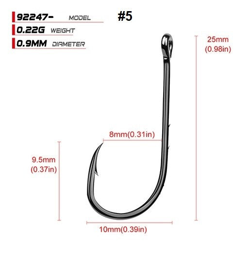 High Carbon Steel Baitholder Fishing Hooks Assortment - Multiple Sizes & Quantities
