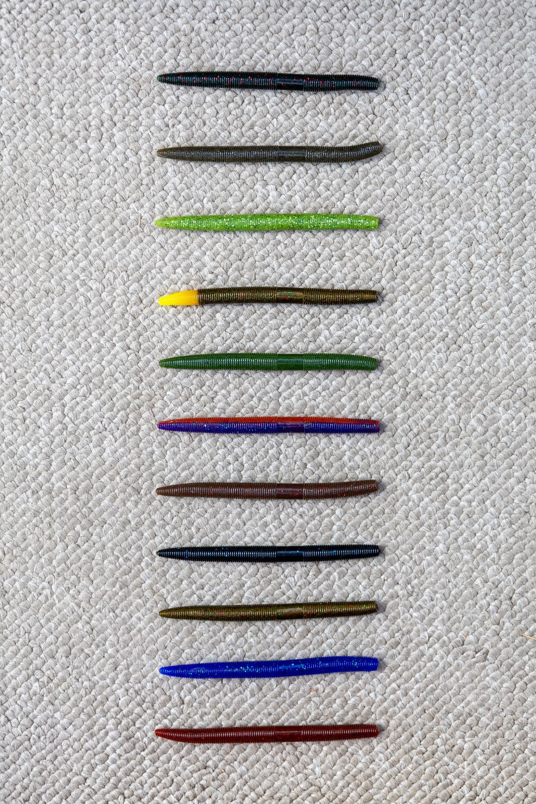 Reaction Tackle Soft Plastic Wacky Worms 24 Pack - Bass Fishing Lures