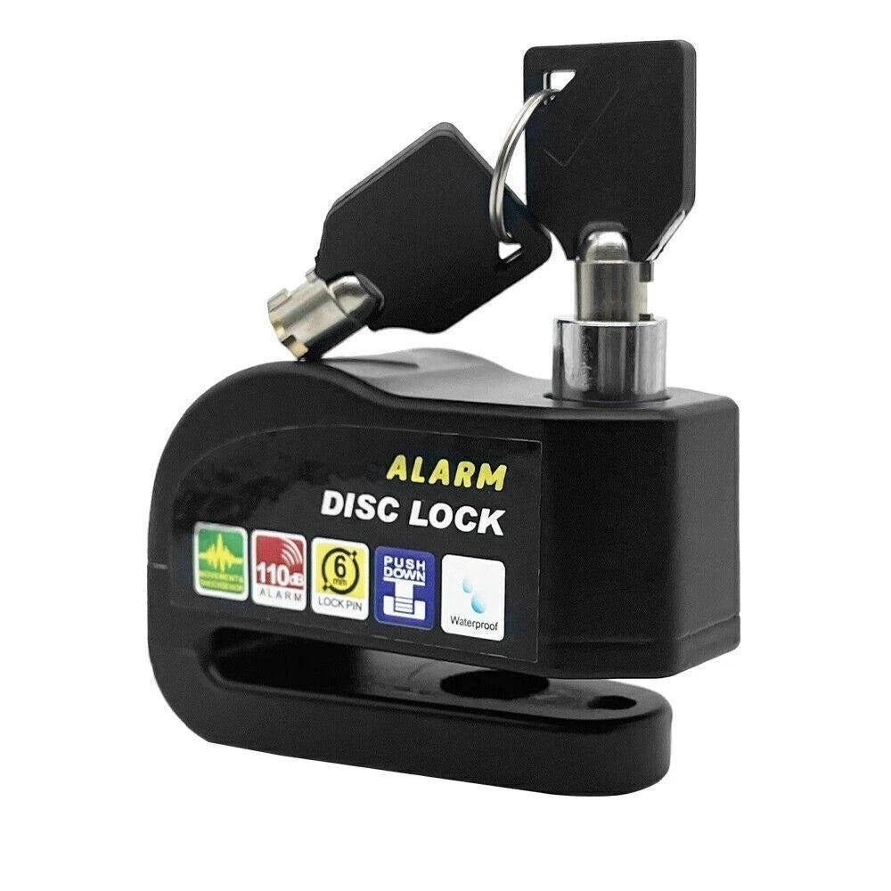 Waterproof Motorcycle Bicycle Disc Brake Lock with Alarm - Anti-Theft Security