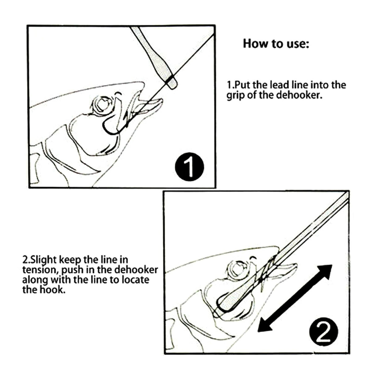 Fishing Hook Remover Tool Stainless Steel Handle, Safe Fish Lip Extraction