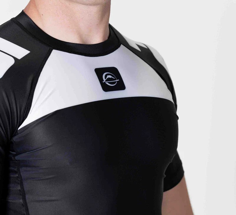 IBJJF Ranked Short Sleeve Rashguard for BJJ & Jiu Jitsu - Black