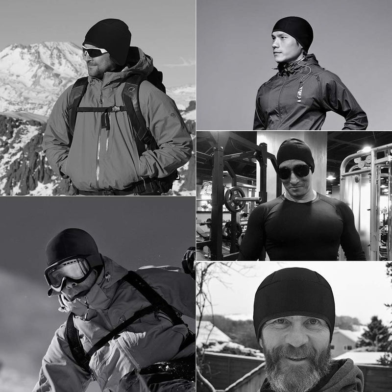 Thermal Cycling Skull Cap Hat for Men Women Moisture-Wicking Helmet Liner