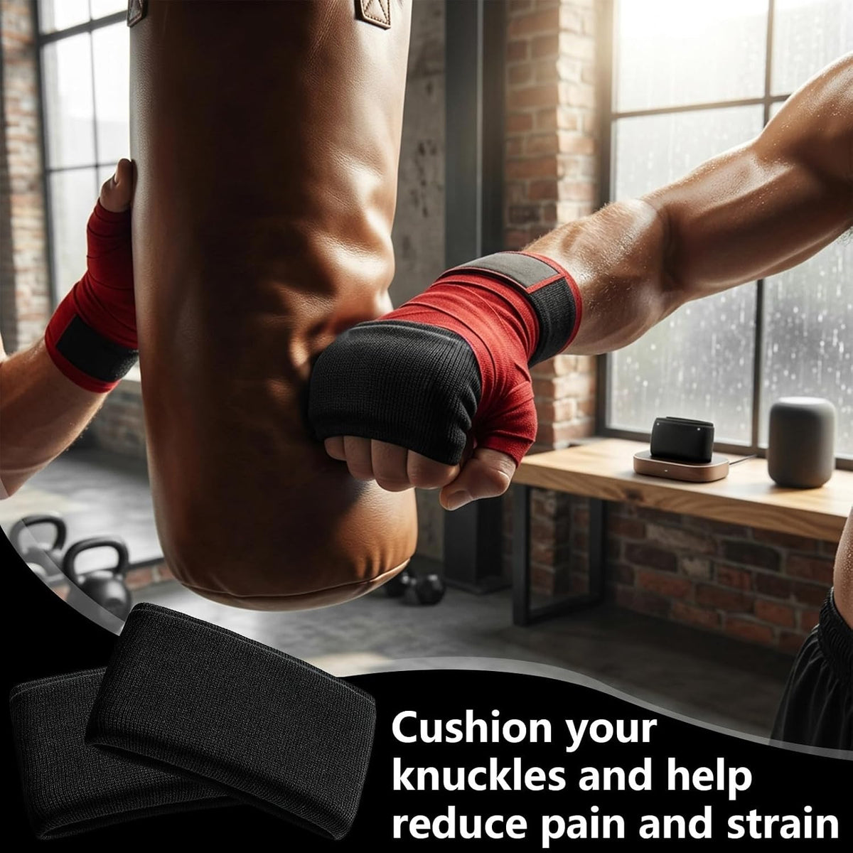 Boxing Knuckle Guards Gel Hand Wraps for Shock Absorption & Injury Prevention
