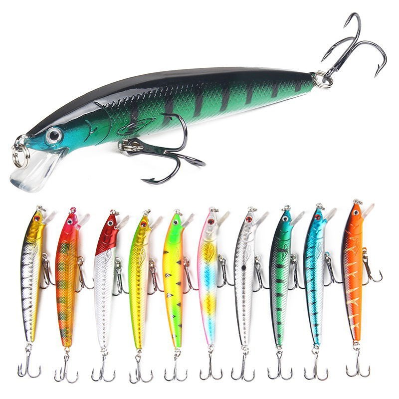 10Pcs Fishing Lure Set - Crankbaits Minnow Baits for Freshwater & Saltwater