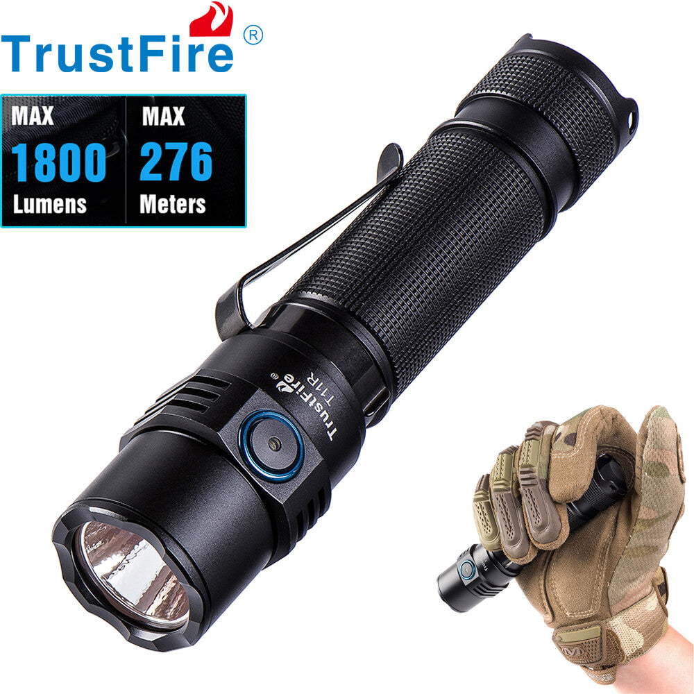 Rechargeable Tactical LED Flashlight Waterproof 1800 Lumens