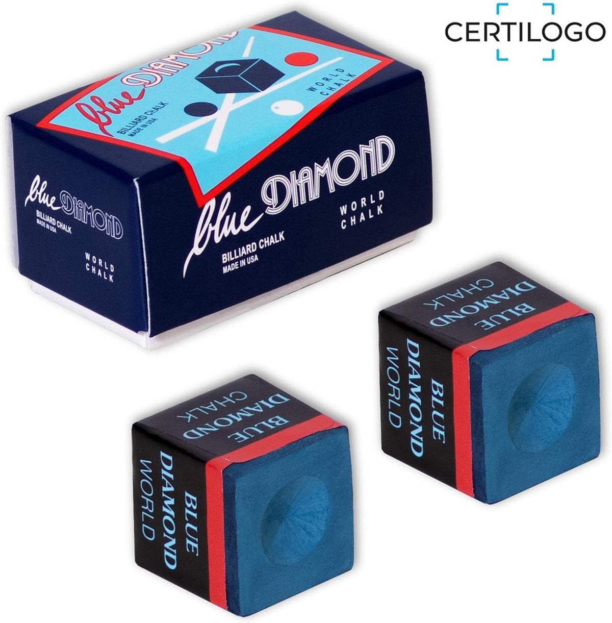 Blue Diamond Pool Chalk - High-Performance Billiard Chalk (2 pcs) - Authenticity Guaranteed
