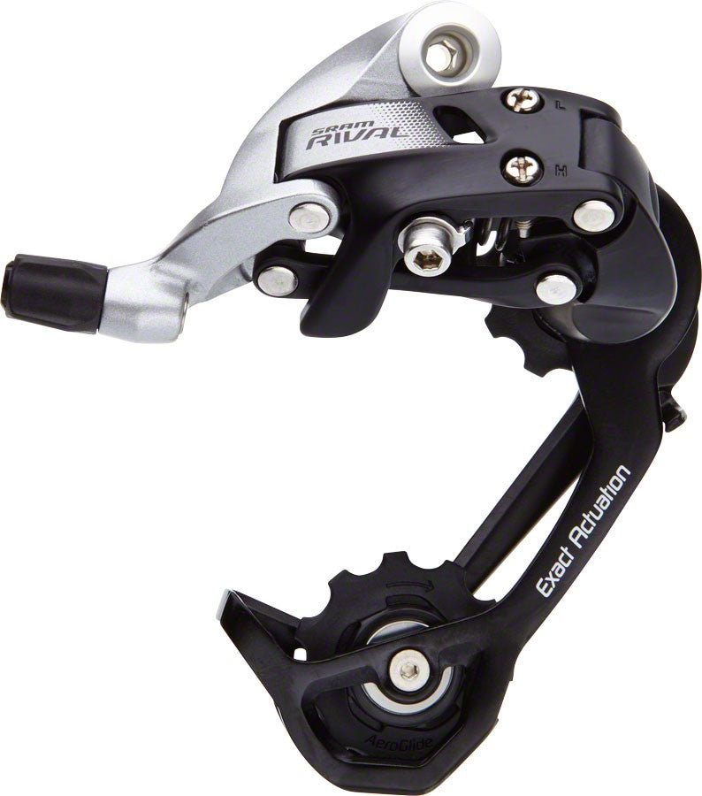 11-Speed Rear Derailleur Medium Cage for Road Bikes - Black/Silver