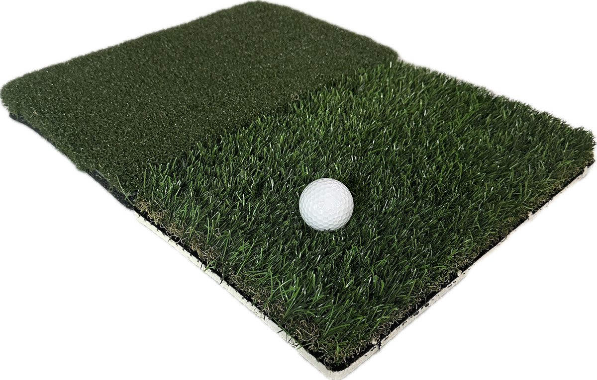 Portable Dual Turf Golf Practice Mat 15x20 Inches for Chipping & Range