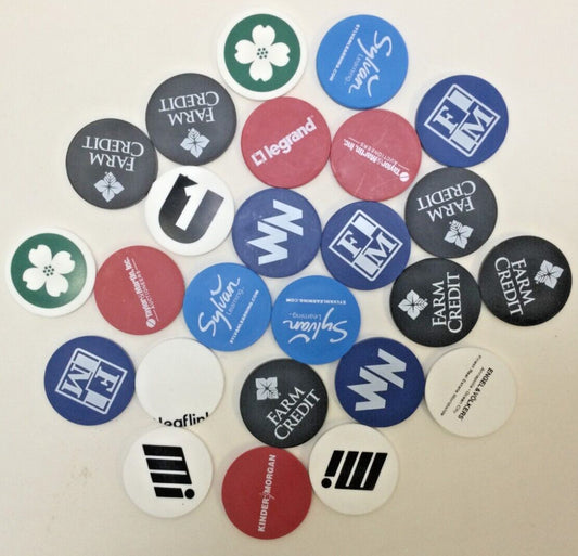Golf Ball Markers Set of 25 - Multi-Color Plastic Golf Accessories