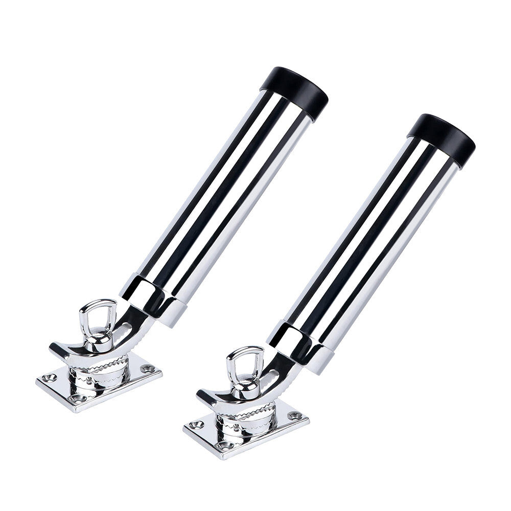 4-Pack Stainless Steel Boat Fishing Rod Holders 360° Rotation Outrigger Mounts