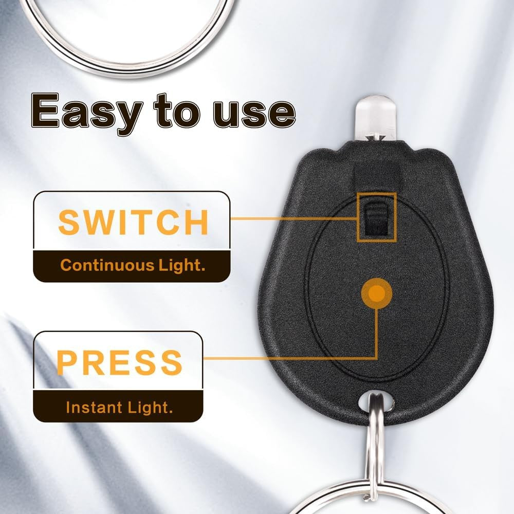 Mini LED Keychain Flashlight Pack of 6 - Portable Bright Emergency Light