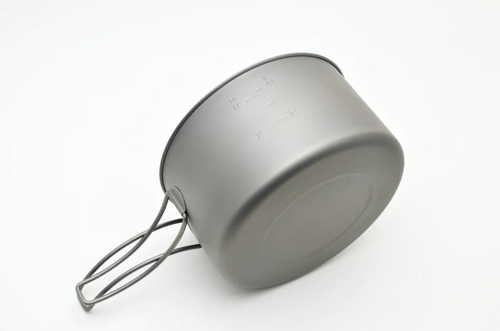 Titanium Camping Pot with Folding Handle - Lightweight Backpacking Cookware