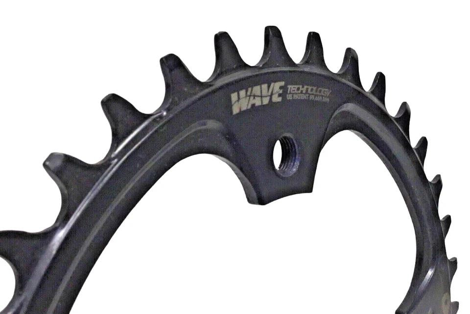 36-Tooth Bicycle Chainring for 10-12 Speed MTB & eMTB 104BCD Steel Black
