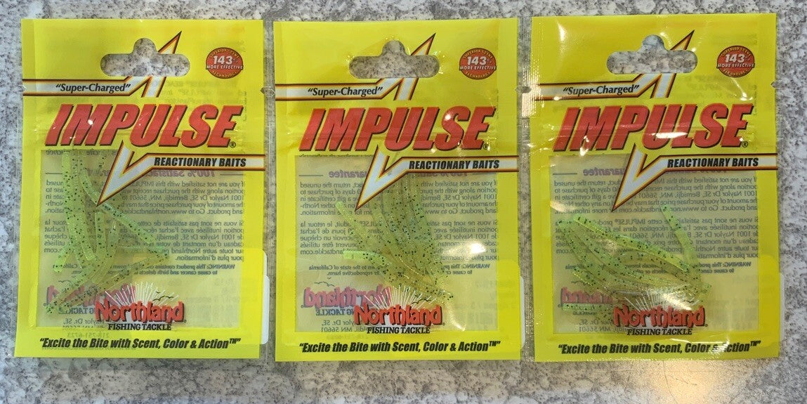 Mini Roundworm Bait for Ice Fishing - Chartreuse Flake 1.25” (3 Pack) Discontinued