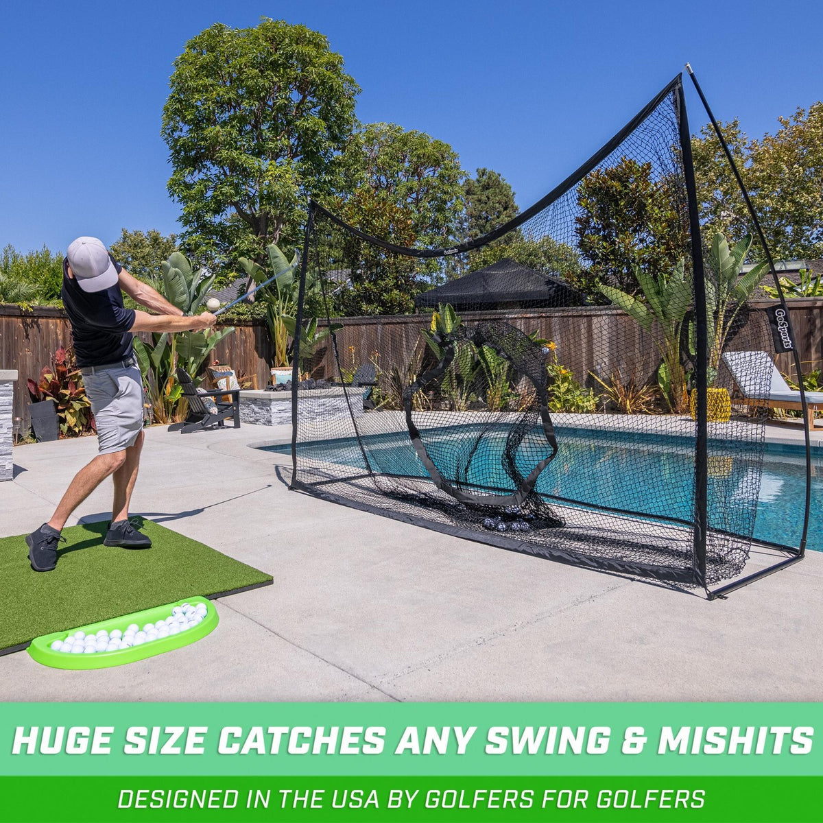 10 ft x 7 ft Golf Practice Net - Indoor & Outdoor Training Aid