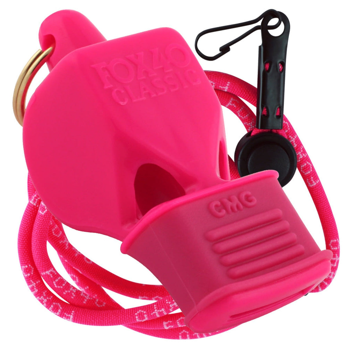 Pink Sport & Safety Whistle with Lanyard - 115dB, 3-Chamber, Pealess