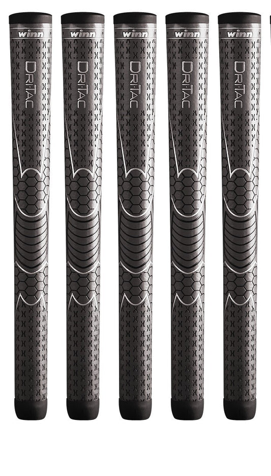 Oversize Tennis Grip Set - Gray, Shock Absorbing, All-Weather Comfort