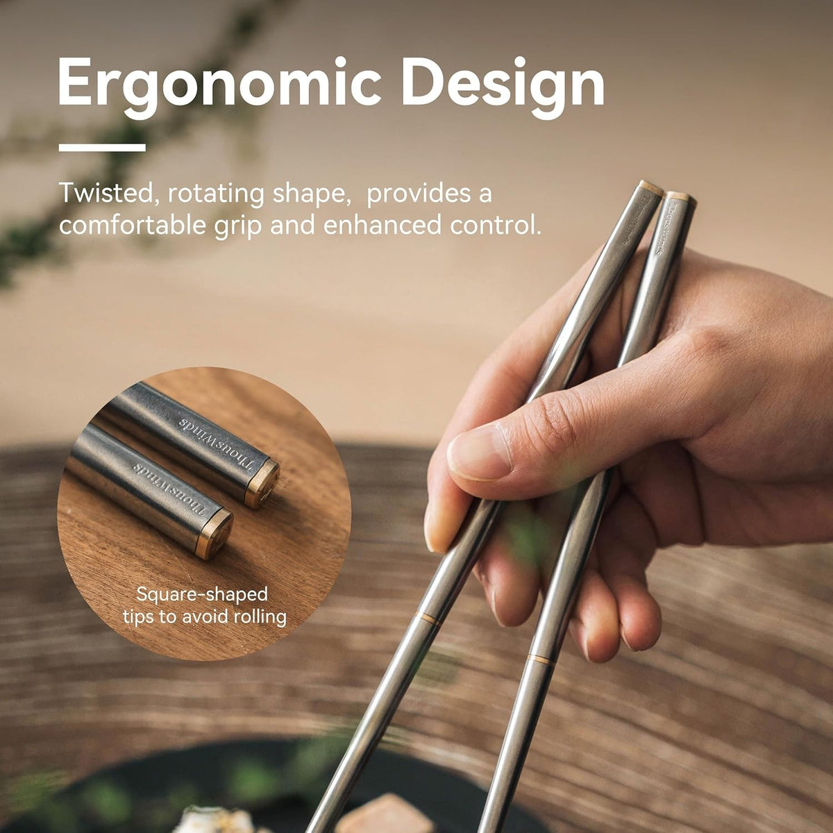 Titanium Foldable Reusable Camping Chopsticks - Lightweight & Durable Utensils