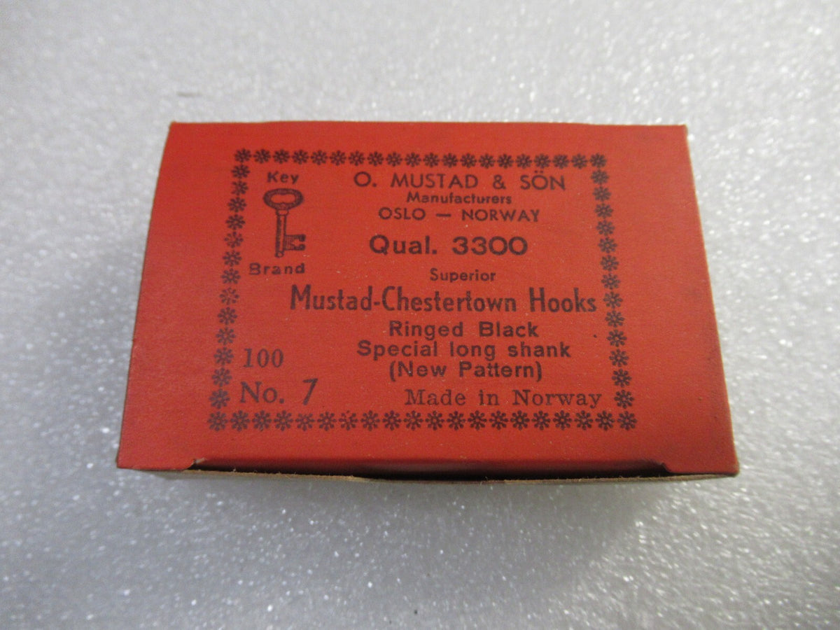 Fishing Hooks Pack - 100 Black Chestertown Long Shank Flounder Hooks SZ 7