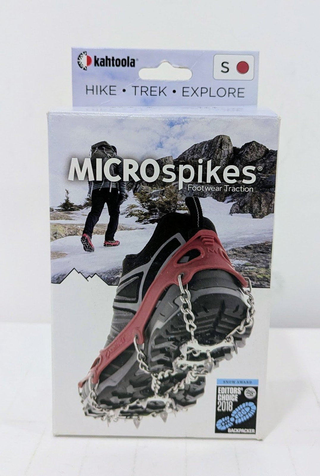 Winter Snow Traction Cleats for Footwear - Small Red