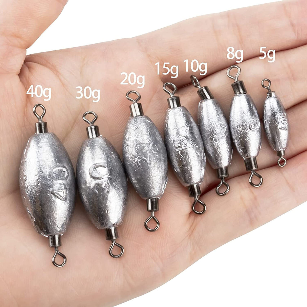Fishing Inline Sinkers with Swivels - Saltwater & Freshwater Trolling Weights