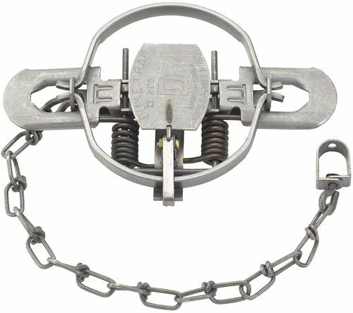 3 Duke #2 Coil Spring Traps for Coyotes, Fox, Bobcat, Otter, Lynx, 5 1/4 Inch