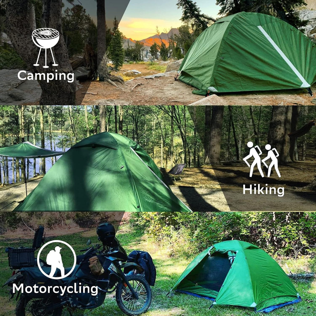 Lightweight Camping Tent for 1-6 Persons - Backpacking & Outdoor Gear