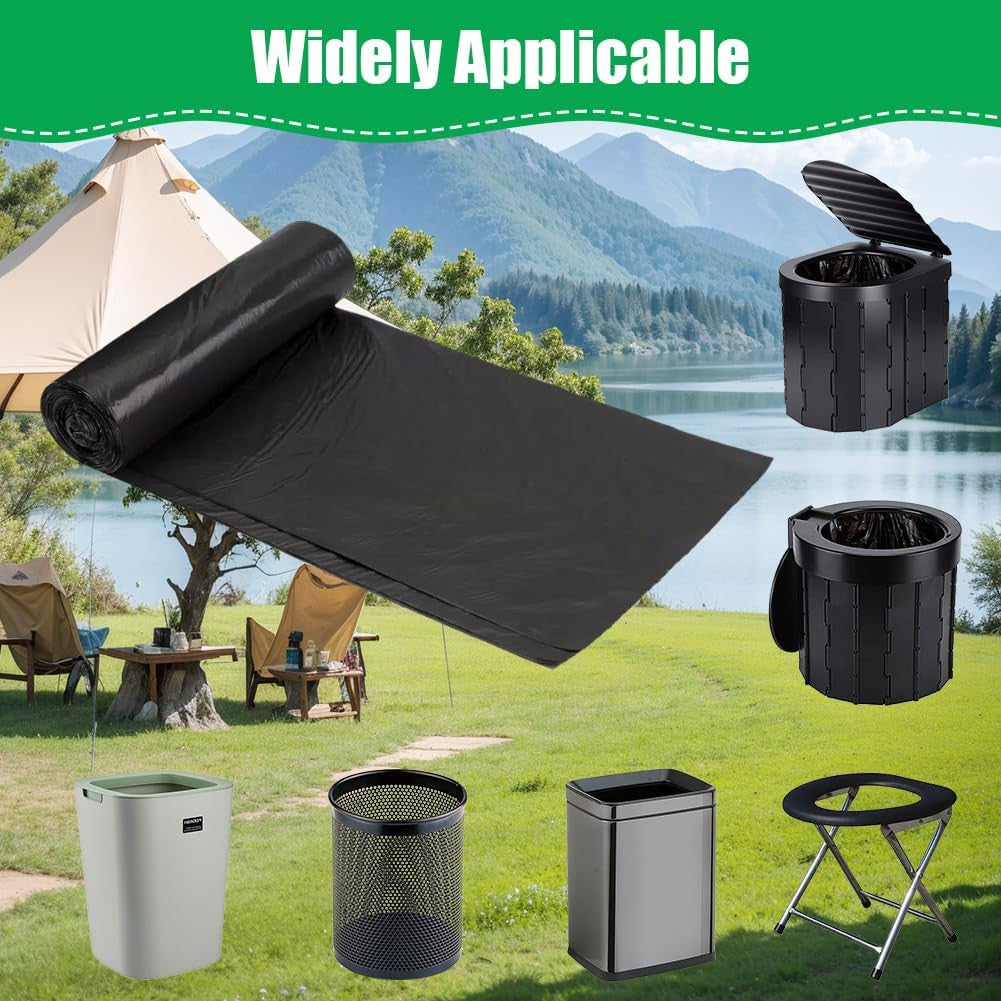 Camping Toilet Bags 30L Heavy Duty Waste Liners - 120 Pack Black