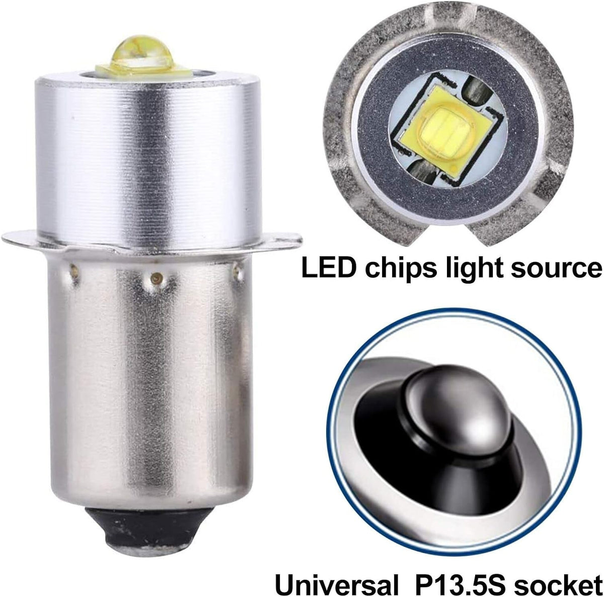 LED Bulbs for Maglite Flashlights 3V Replacement 3W High Brightness