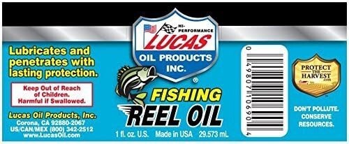 Lucas Fishing Reel Oil 10690 - 2 Pack, 1oz Needle Oil Bottles for Reel Maintenance