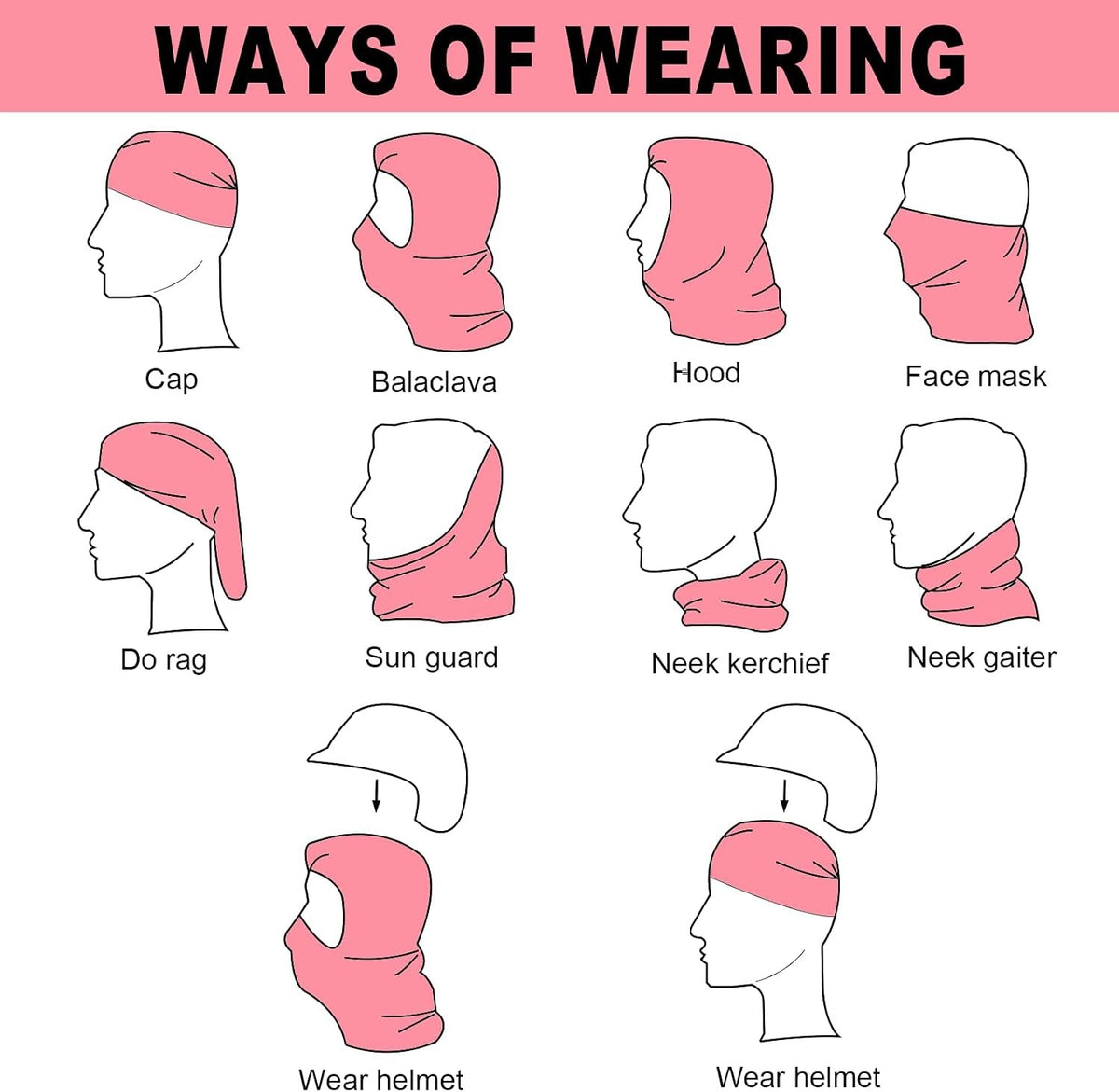 Unisex Full Face Ski Mask Balaclava UV Protection Winter Gaiter Hood
