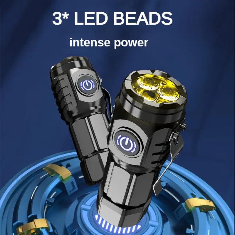 Mini Tactical Flashlight with 5 Modes USB Rechargeable LED Torch