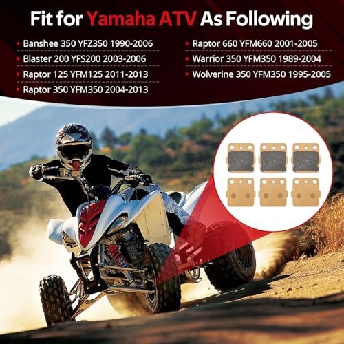 Semi-Metallic Brake Pads for Yamaha ATV Banshee Warrior Raptor 350 660