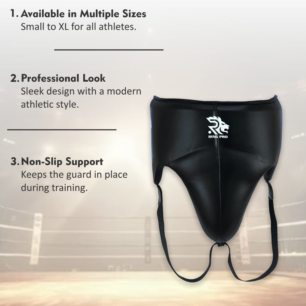 Leather Groin Guard with Built-In Cup for Boxing MMA Muay Thai Training - S-XL