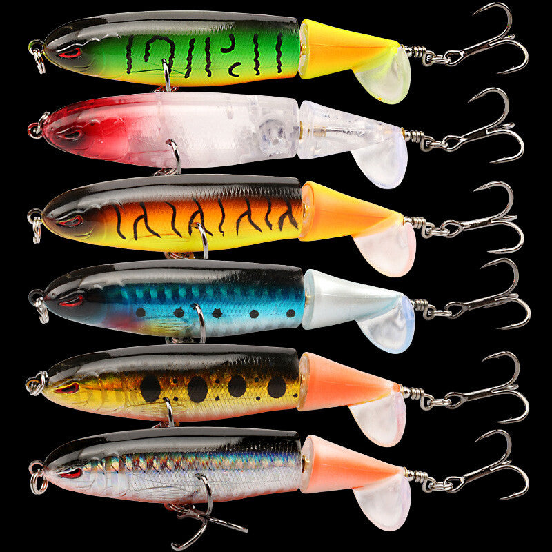 Topwater Fishing Lures Set - Rotating Tail Baits for Bass Pike