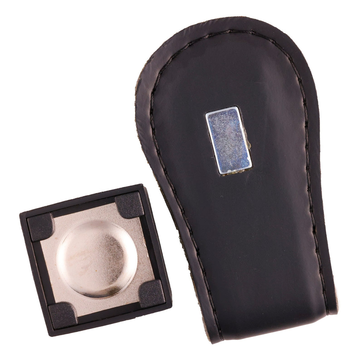 Magnetic Leather Chalk Holder with Belt Clip – Holds Standard Cue Chalks
