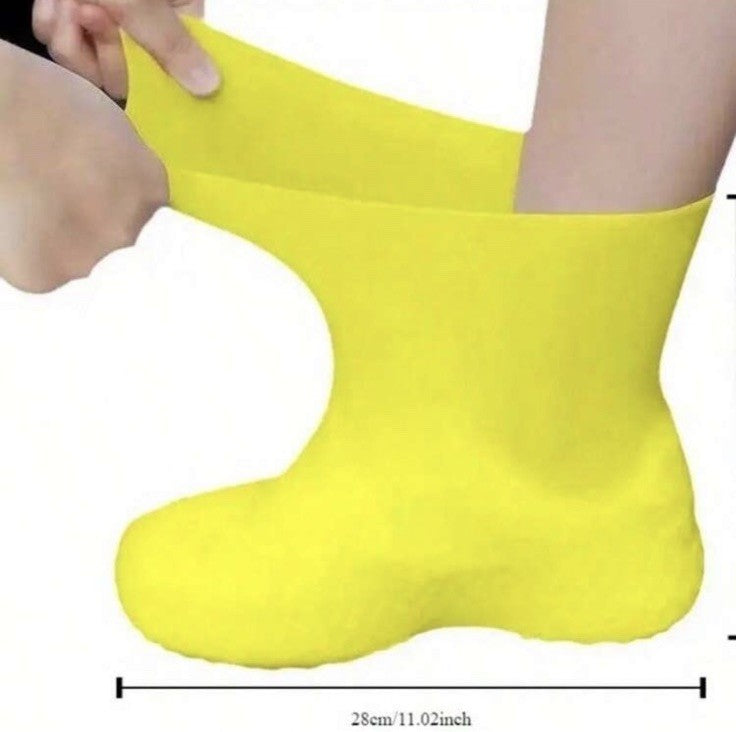 Reusable Waterproof White Latex Shoe Covers for Rain Boots - Unisex