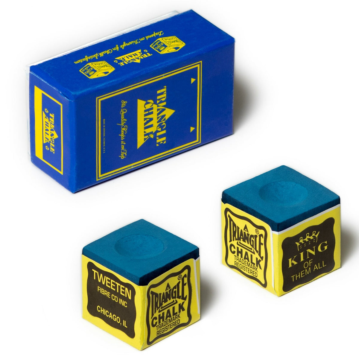 Triangle Blue Pool Cue Chalk – 2 Chalks, USA Made