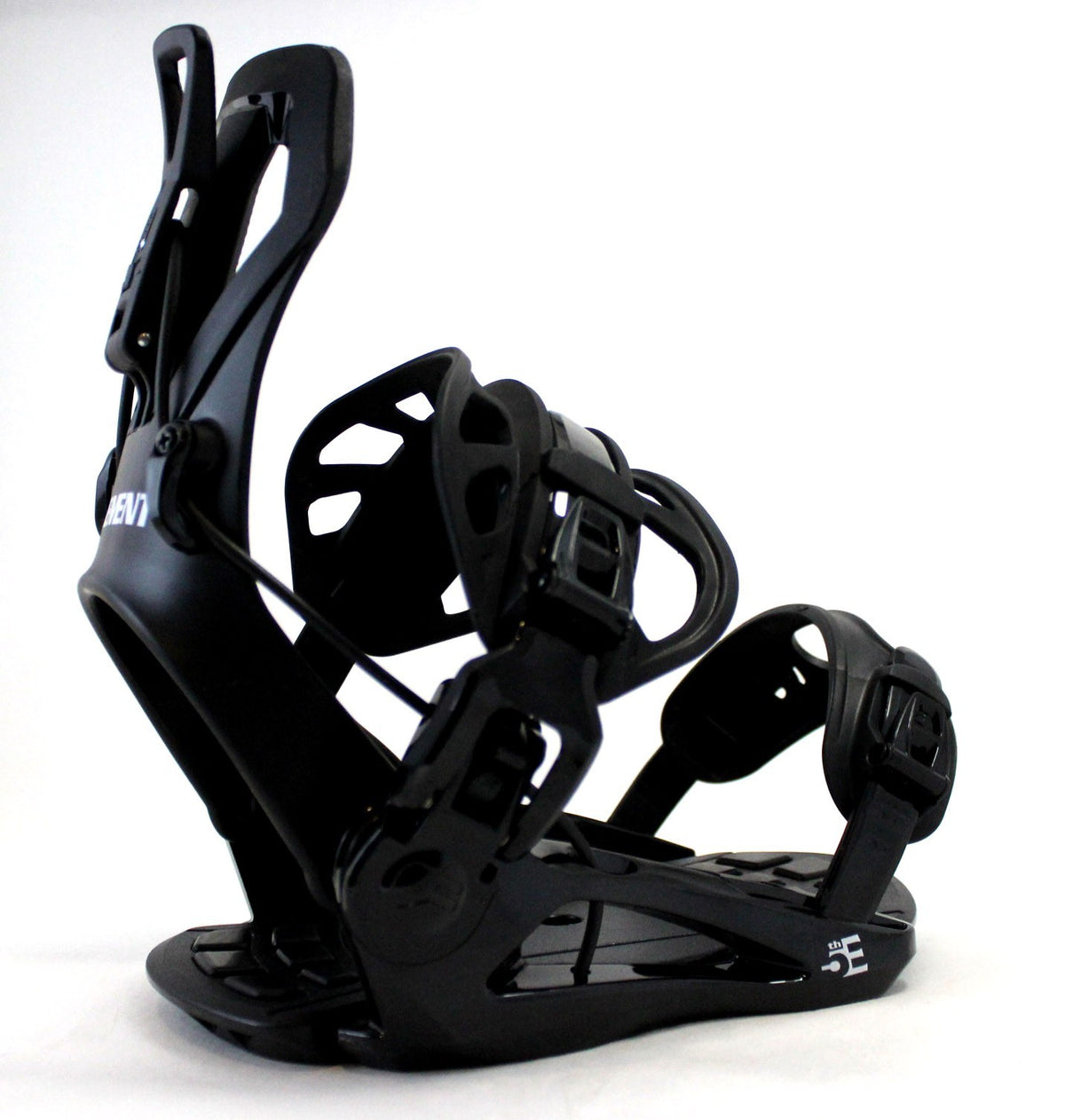 Unisex Small Black Snowboard Bindings with Easy Entry System