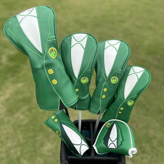 Premium Green Golf Club Head Cover for Drivers, Woods & Hybrids