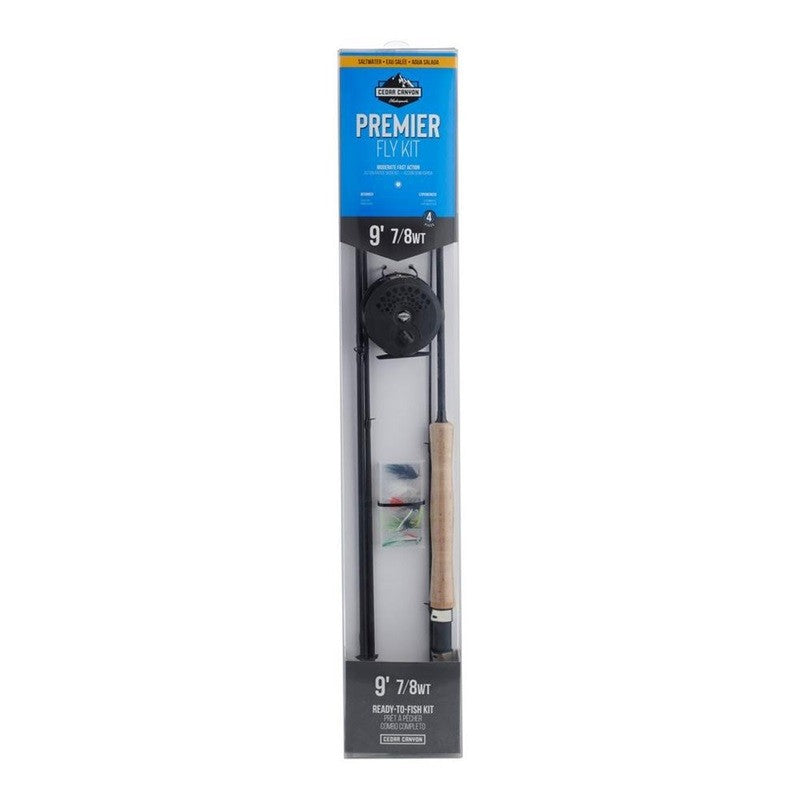 Saltwater Fly Fishing Combo Kit - 9' Rod & Reel Set with Flies