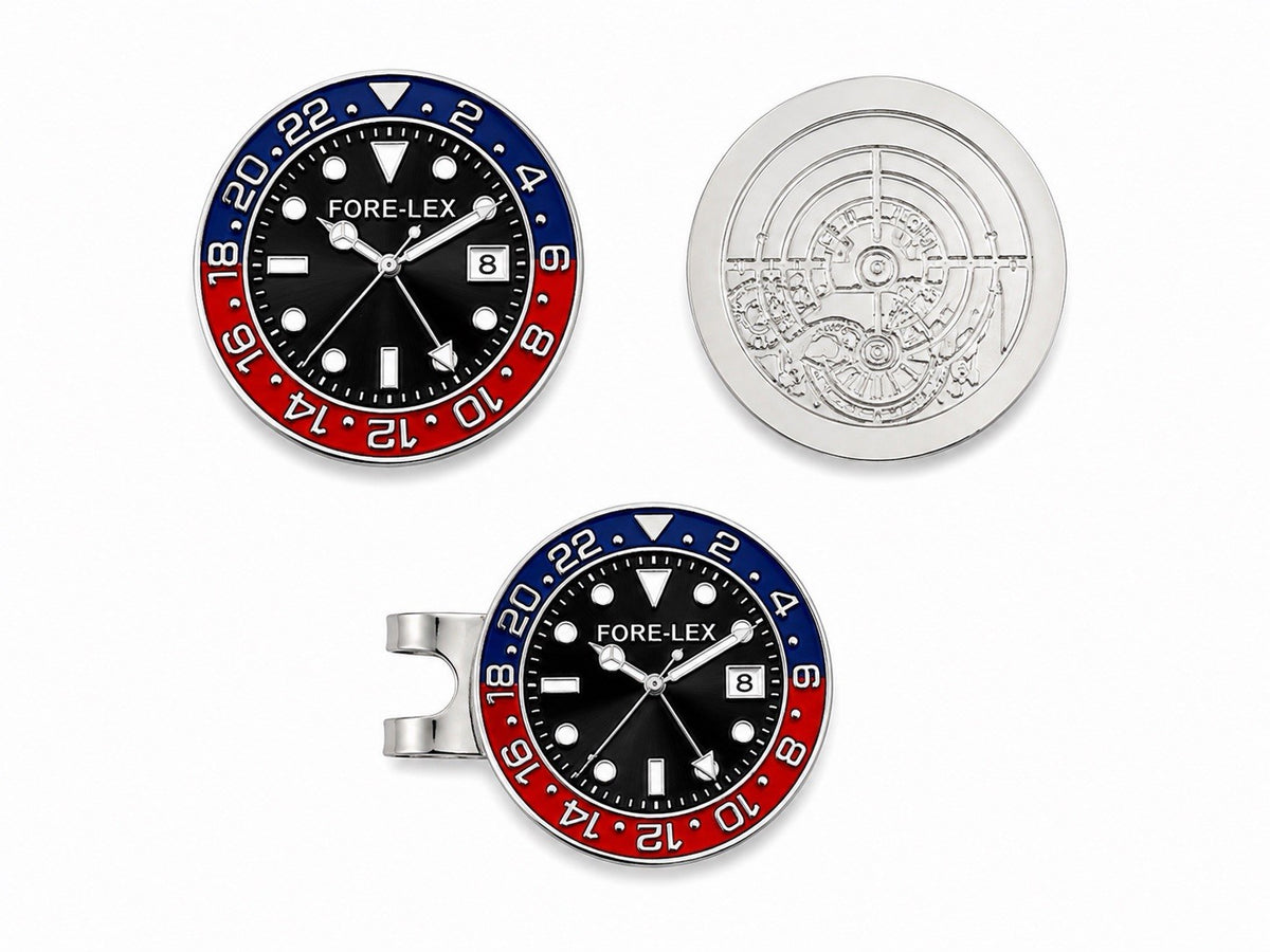 Magnetic Watch-Style Golf Ball Markers Set with Hat Clip - 4 Pack