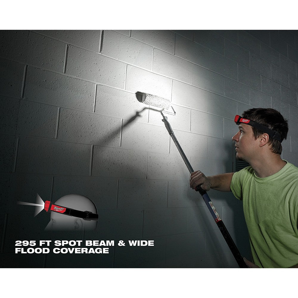 LED Headlamp 450 Lumens, 5 Light Modes, Waterproof, Hard Hat Compatible