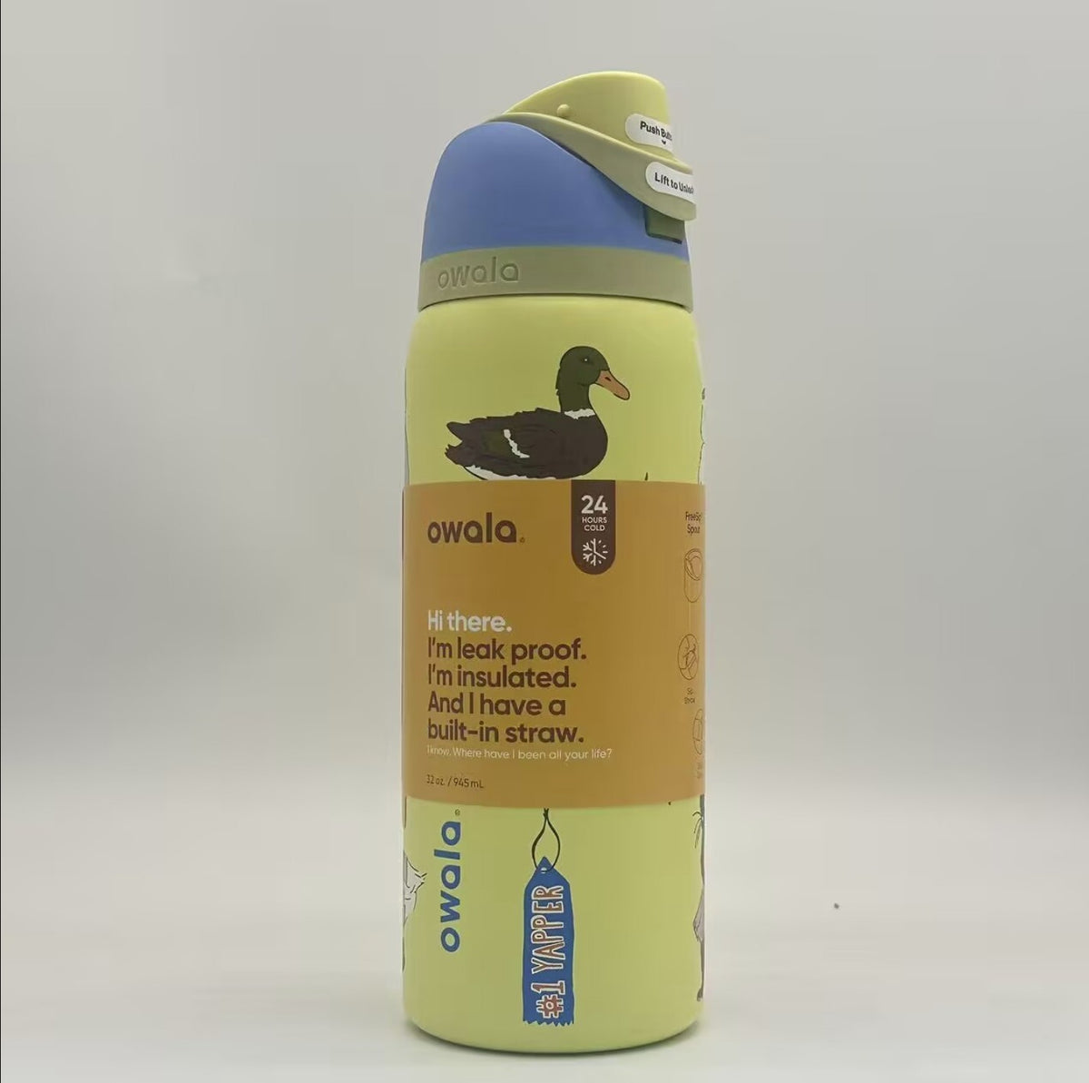 Insulated 32oz Water Bottle with Leak-Proof Lid and Built-in Straw