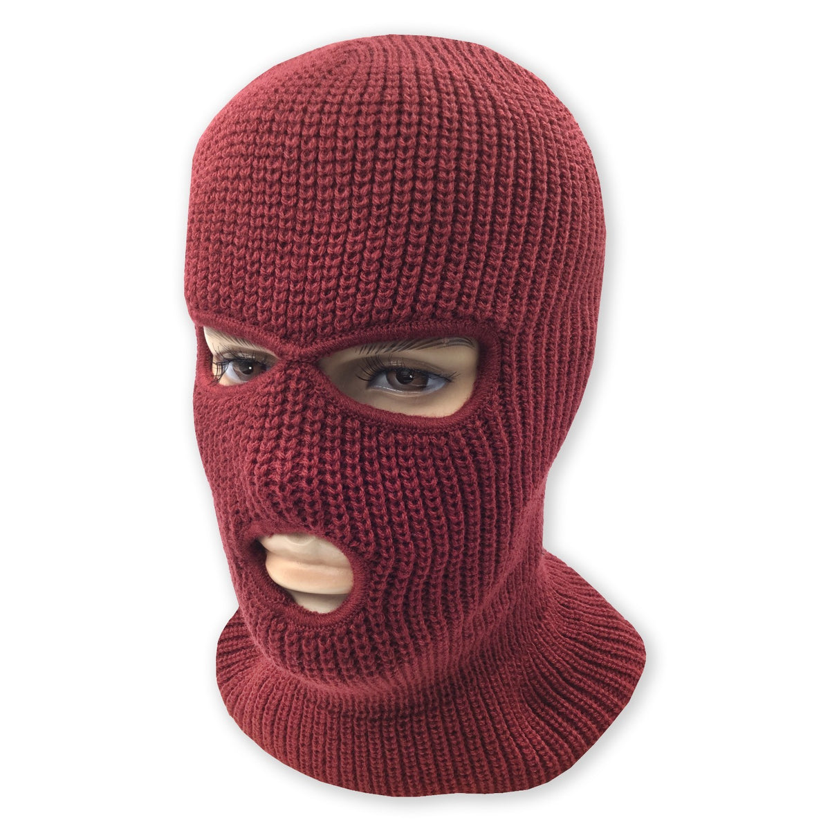 Full Face Ski Mask Winter Balaclava Hat Tactical 3 Hole Knitted Mask