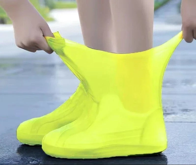 2Pcs Waterproof Silicone Shoe Covers Reusable Rain Boot Protectors Anti Slip Adult
